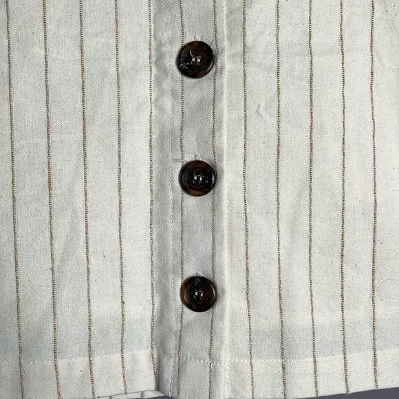 Altar’d State White Striped Mini Skirt Buttoned Front Size Small - Picture 4 of 9